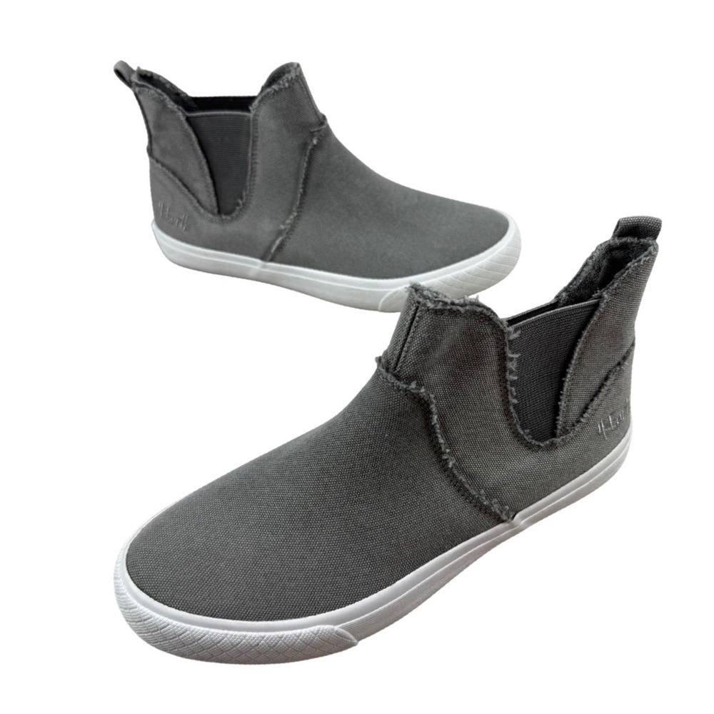Blowfish Malibu 4Earth Chelsea Sneakers Womens 8 Grey Canvas Slip On Distressed
